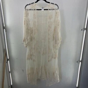 white lace boho long sheer duster size 2x-3x new with tags - Picture 1 of 3