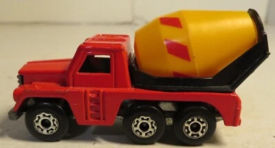 Matchbox Lesney #19 Red Cement Truck Yellow Mixer Red Stripe Used 1976 Superfast - Image 1 of 4