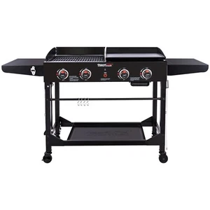 Royal Gourmet Portable 4-Burner Flat Top Gas Grill Combo with Folding Legs - Picture 1 of 13