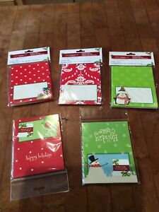 Christmas Table Settings Name Place Cards 12 Cards Lot of 5 Package Vintage