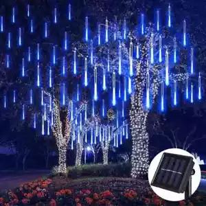 LED Solar Meteor Shower Lights RGBW, Outdoor Waterproof Christmas Decor Lighting - Picture 1 of 6