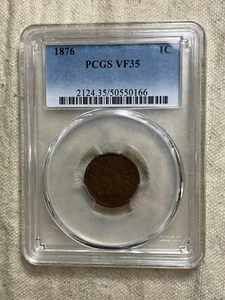 1876 Indian Cent PCGS VF35 BN Superb Eye Appeal Well Struck - Picture 1 of 8