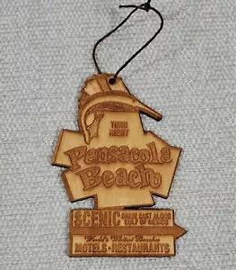 4" legno di balsa iconico PENSACOLA BEACH Florida INSEGNA ornamento taglio laser NUOVO mai usato - Foto 1 di 4