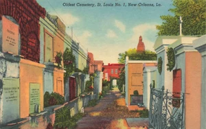 Postcard Oldest Cemetery St. Louis No. 1 New Orleans Louisiana LA - Picture 1 of 2