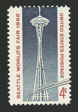 1962 Seattle Space Needle World's Fair Washington International Exposition Stamp