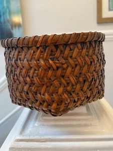 Preciosa cesta de ceremonia del té japonesa de los siglos XVIII-XIX 6 1/2" de diámetro casi perfecta - Imagen 1 de 4