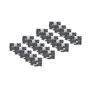 20×Ruban étiquettes Compatible avec Brother TZ-FX221 Flexible Noir/Blanc 0.35" - Afbeelding 1 van 4