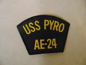 MILITARY HAT PATCH UNITED STATES NAVY USS PYRO AE-24 - Picture 1 of 1