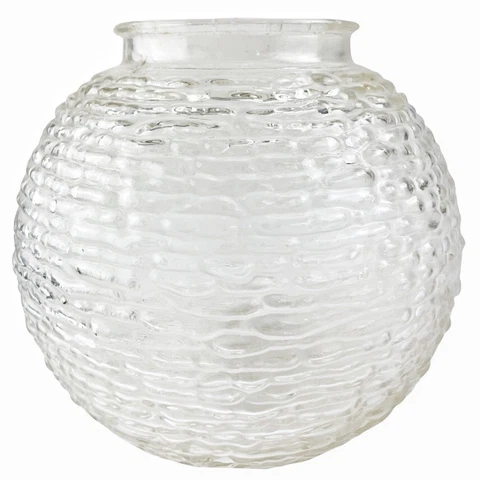 Vintage Ball Globe Ceiling Light Cover Shade Clear Glass Ribbed Textured Soreno Cover
