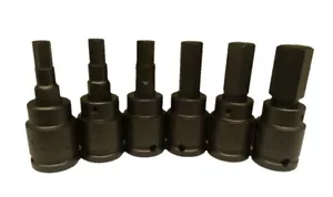 WHITE-USA 6pc ALLEN BIT SET 1/2"- 1" REMOVEABLE BITS 3/4"DRIVE - Picture 1 of 3