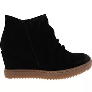 Sofft Damen-Stiefeletten Größe 8 Siri schwarz Veloursleder Keilabsatz Freizeit Booties Schuhe - Bild 1 von 9