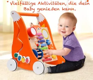 Baby Activ Holz Walker Lauflernwagen Lauflernhilfe Laufwagen Puppenwagen Gehfrei - Bild 1 von 9
