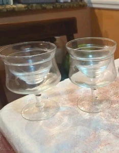 2 Princess House Crystal Ice Goblet Shrimp Cocktail Dessert Insert VINTAGE - Picture 1 of 3