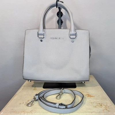 Bolso Bandolera Michael Kors Selma Mediano Cuero Saffiano Gris 30T3SLMS2L Foto 1 de 4