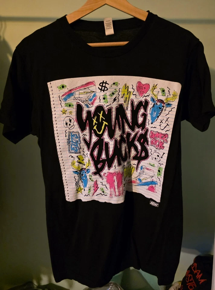 The Young Bucks Black All Elite Crate T Shirt AEW Mens Medium Wrestling - Image 1 of 1