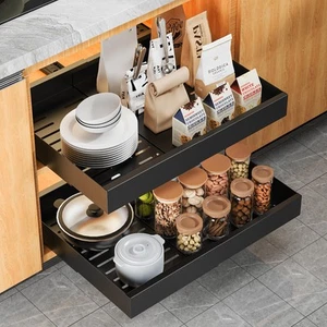 Pull out Cabinet Organizer, Expandable Heavy Duty Slide out Drawers Fixed wit... - Picture 1 of 7