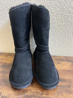 Women's Bearpaw Tatum Wool Lined Winter Boots SIze 6 Black - Image 1 of 4