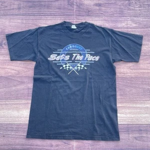 Vintage Carquest Sets the Pace Black Faded T-Shirt Size L 90s Auto Parts Nascar - Picture 1 of 7