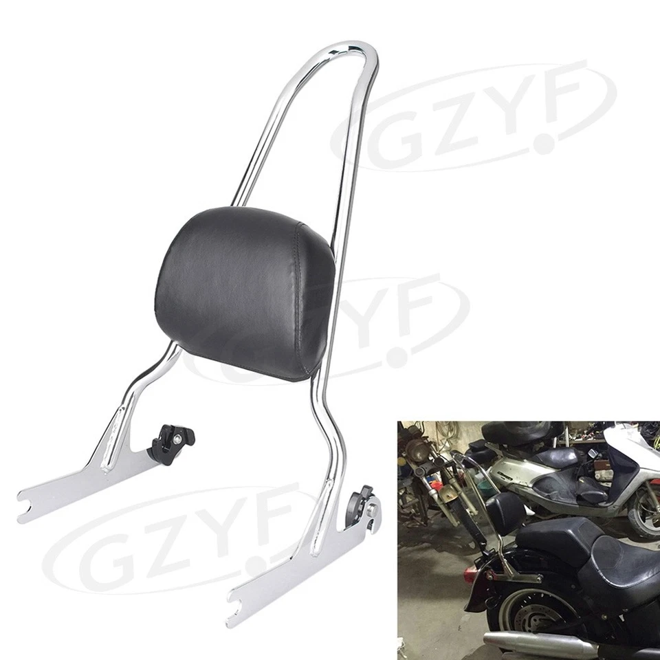 Respaldo trasero Sissy Bar + almohadilla portaequipajes para Harley Softail 2006-2012 Fatboy Foto 1 de 4
