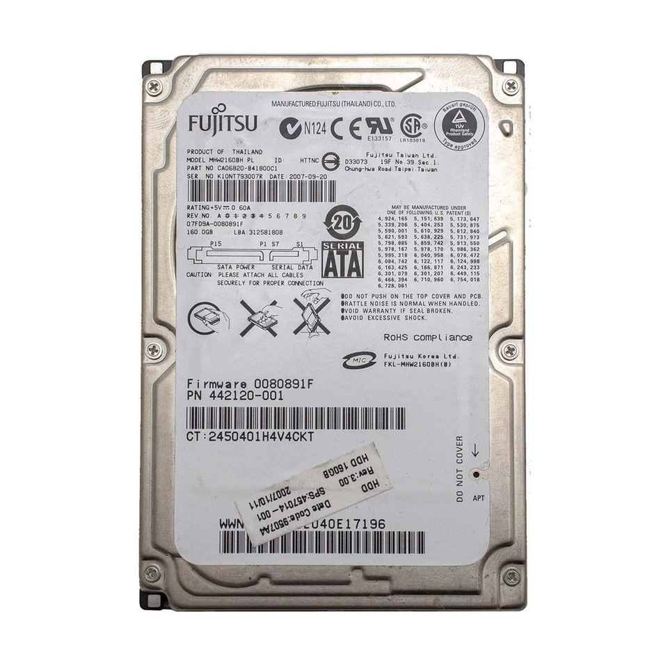 FUJITSU MHW2160BH HARD DISK 160GB SEAGATE SATA 2,5" HDD NOTEBOOK LAPTOP DISCO - Immagine 1 di 3