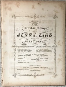 BENEDETTO " DALLE TRISTI ONDE DEL MARE " CANTATA DA JENNY LIND SPARTITI 1850 VG- - Foto 1 di 2