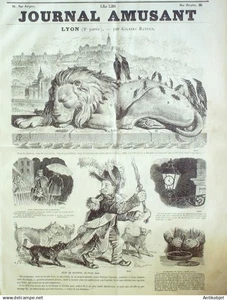 Le Journal Amusant 1870 # 754 Lyon par Gilbert Randon, - Imagen 1 de 4