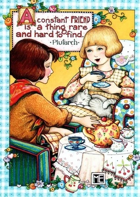 Mary Engelbreit ME A Constant Friend Is Hard To Find Blank Notecards - Set of 2 - Image 1 of 2