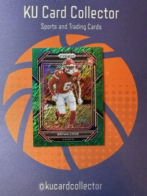2022 Panini Prizm Bryan Cook Green Shimmer RC Rookie #397 Chiefs /5 - Image 1 of 2