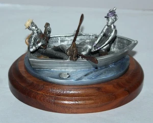 HUDSON PEWTER Villagers WOODY & MARGE ROWBOAT SERENADE - Picture 1 of 8