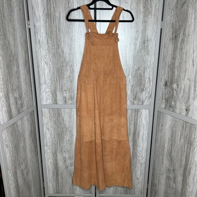 Free People Women Suede Leather Midi Jumper Dress A Line Goat Leather Boho Sz 4 - Image 1 of 4