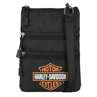 Bandolera convertible Harley-Davidson para mujer con logotipo de barra y escudo, negra HDC Foto 1 de 3