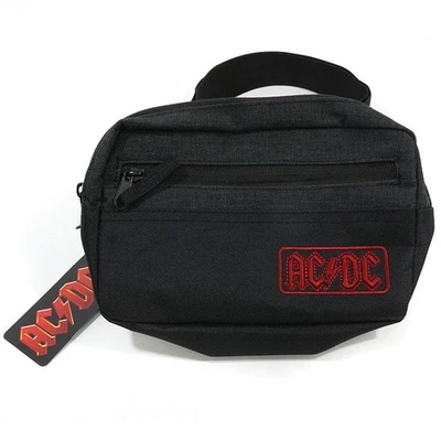AC/DC Bordado Logo Cintura Bandolera Mochila Rock Band Bolso Negro Banda Rock n Roll Foto 1 de 4