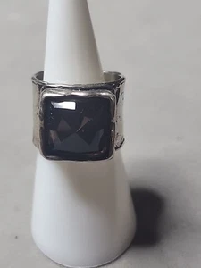 ❤Silpada Sterling Silber Rauchquarz gehämmert breites Band Größe 7,5❤ - Bild 1 von 7