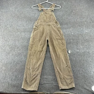 VINTAGE D Mode Overalls Girls M Brown Carpenter Corduroy Workwear Cotton Bib 90s - Picture 1 of 7