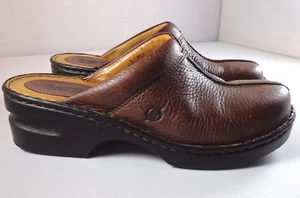 Born Brown Leather Mules Slip On Shoes Womens Size 40.5 / 9 M - Picture 1 of 11