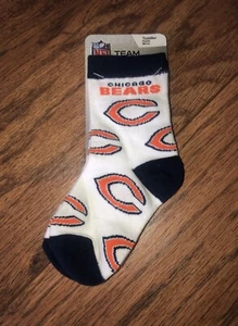 1 Pair NFL Chicago Bears Socks Size Toddler 3-8 NEW - Picture 1 of 5