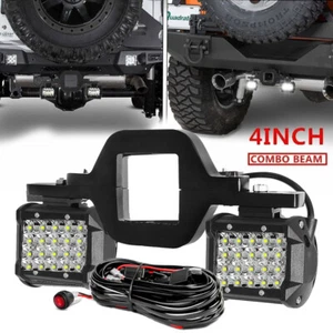 Tow Hitch Mounting Bracket Kit + 4‘’IN LED Work Light Pods Backup Reverse+ Wire - Picture 1 of 12