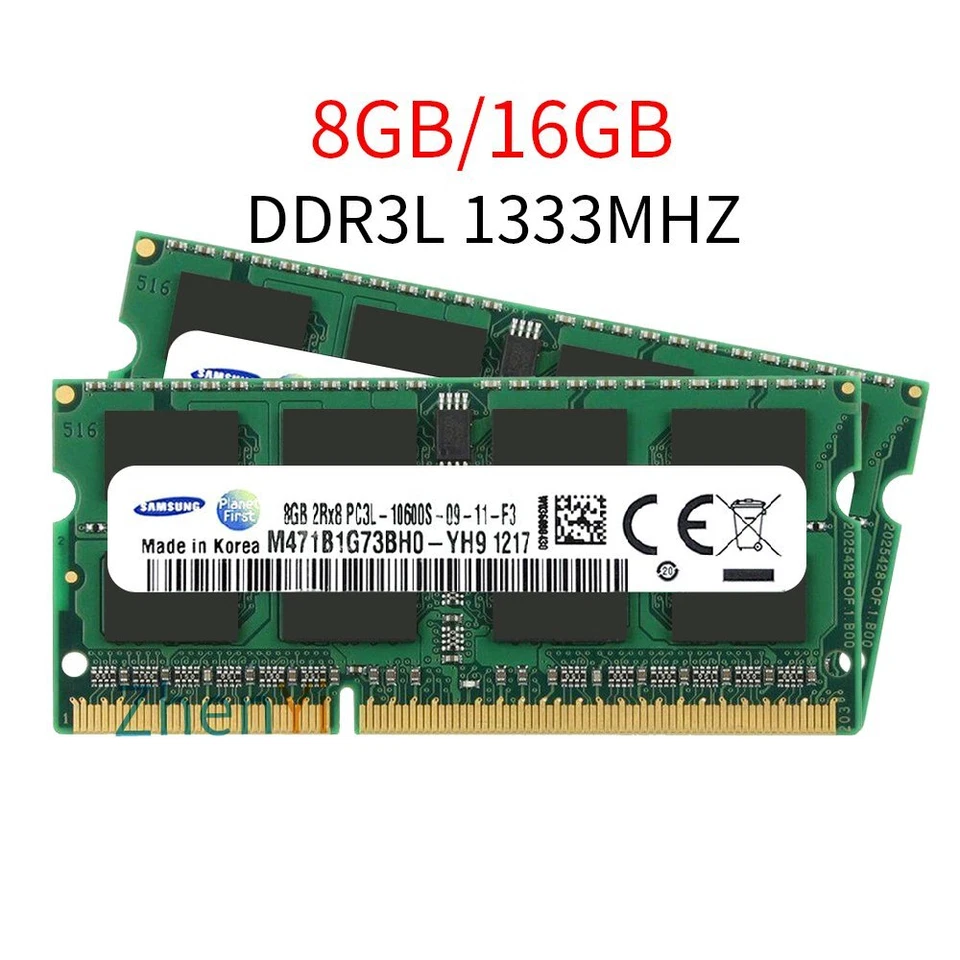 Samsung 16GB 2x 8GB 4GB DDR3L 1333MHz 1.35V PC3L-10600S Laptop Memory SDRAM LOT - Image 1 of 4