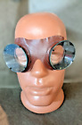 Vtg Russian Safety Glasses Industrial Goggles Black Brown Leather Soviet USSR