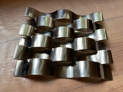 MCM Chrome Trivet Basket Weave Rectangle -7 3/8” x 6 3/8”-FREE DOMESTIC SHIPPING - Image 1 of 4