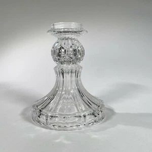 VINTAGE MID CENTRY HEAVY CLEAR CRYSTAL SINGLE CANDLESTICK HOLDER HEAVY - Picture 1 of 9