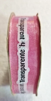 Cinta Rosa Offray Diseño Transparente 7/8" X 21 Pies Hágalo Usted Mismo Artesanía Regalo Envoltura Arcos +++ Foto 1 de 4