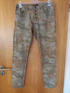 Damen Jeans Gr. 42 Khaki Grün mit Muster 5 Pocket Top Zustand! - Bild 1 von 6