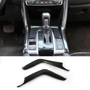 Ajuste para Honda Civic 10th 2016-2021 cambio de marchas de fibra de carbono ambos paneles laterales moldura - Imagen 1 de 7