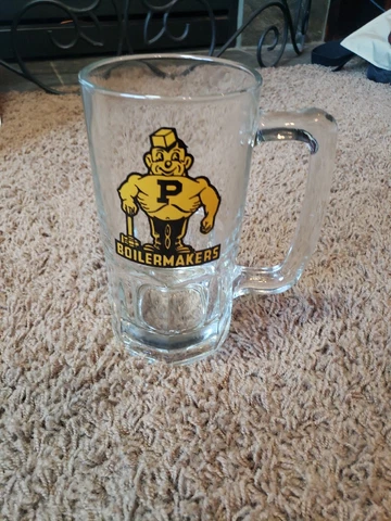 Vintage Purdue Boilermakers Glass Stein mug West Lafayette Indiana NCAA Cover