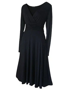 VINTAGE STYLE SEXY BLACK DRESS 3/4 sleeves SIZE 8 10 12 14 16 18 20 22 - Picture 1 of 1