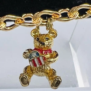 NEU VTG Radko XMAS BETTELARMBAND Teddybär patriotisch Herz STRASS - Bild 1 von 7
