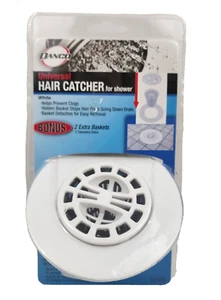 Danco Universal Drain Hair Catcher For Shower White With 2 Extra Baskets New - Picture 1 of 5