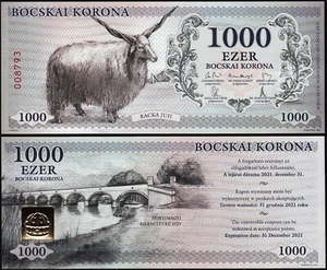Hungary 1000 Bocskai Koruna 2017 Currency, UNC, Sheep - Picture 1 of 3