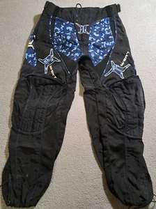 INVERT PAINTBALL Men`s Blue & Black Camo Padded Heavyweight Pants / Size L 32-38 - Picture 1 of 9